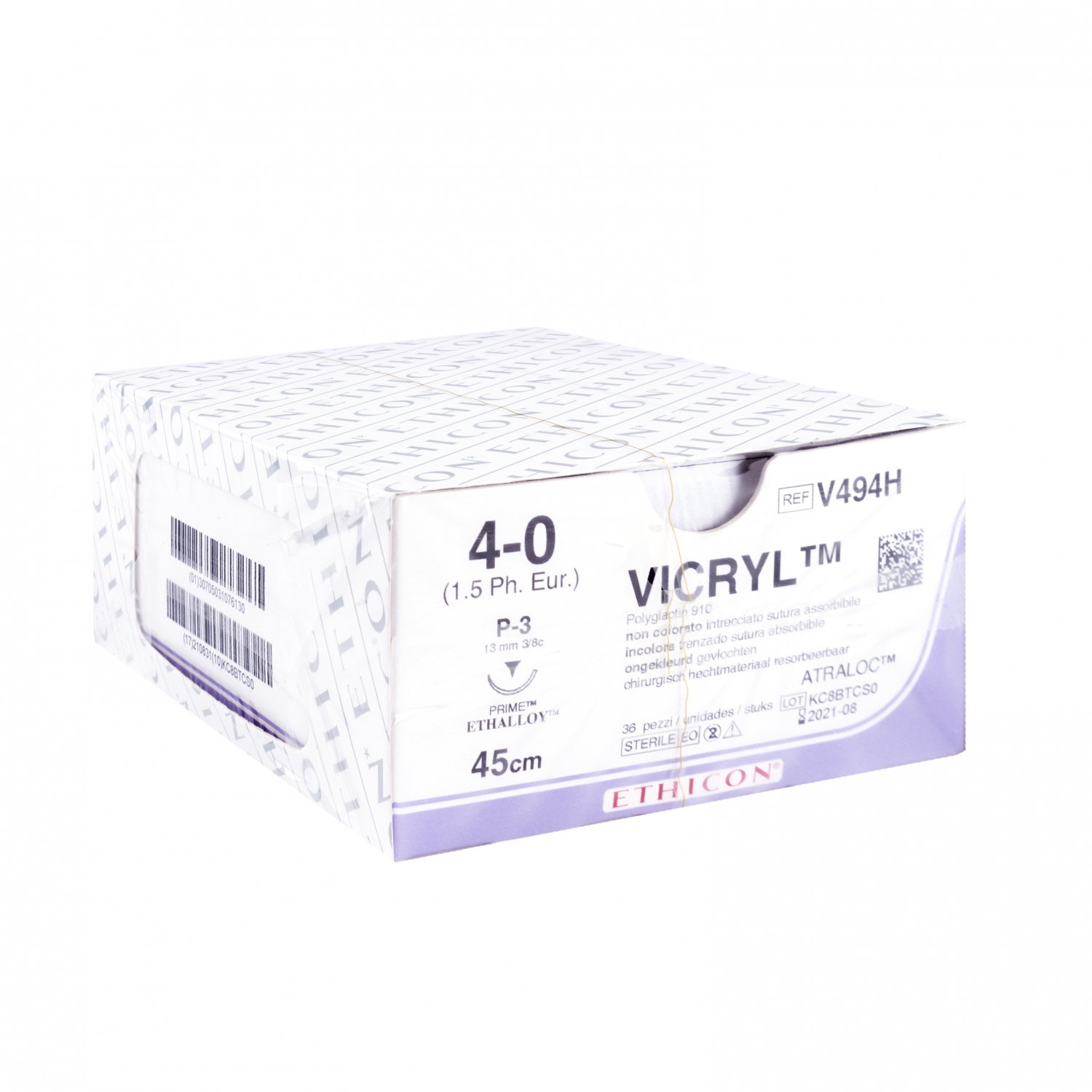 Vicryl - 4-0 - P-3 prime - 13 mm - 45 cm - ongekleurd (36 st)