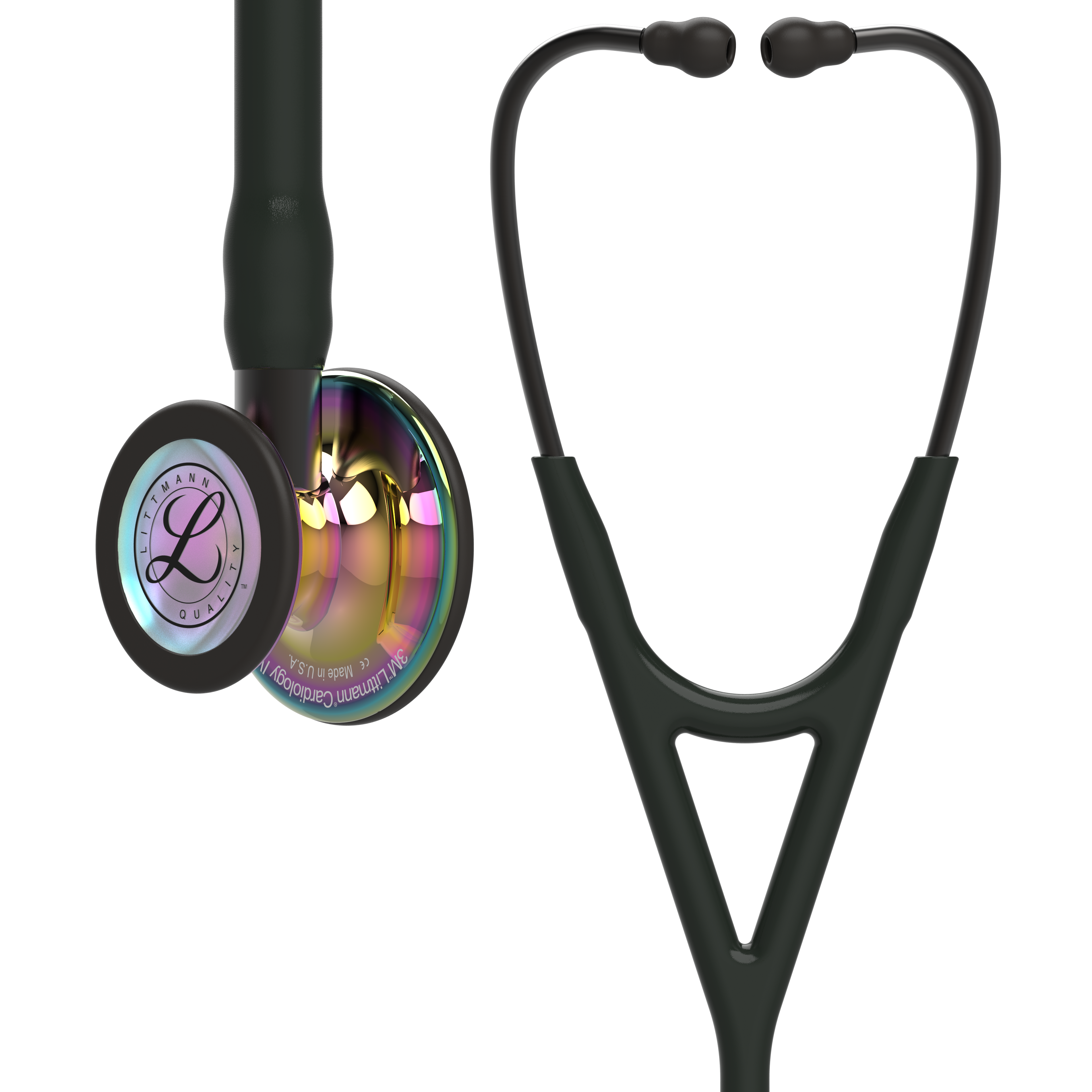 Littmann stethoscoop Cardiology IV SE - black - high polish rainbow chestpiece - smoke stem