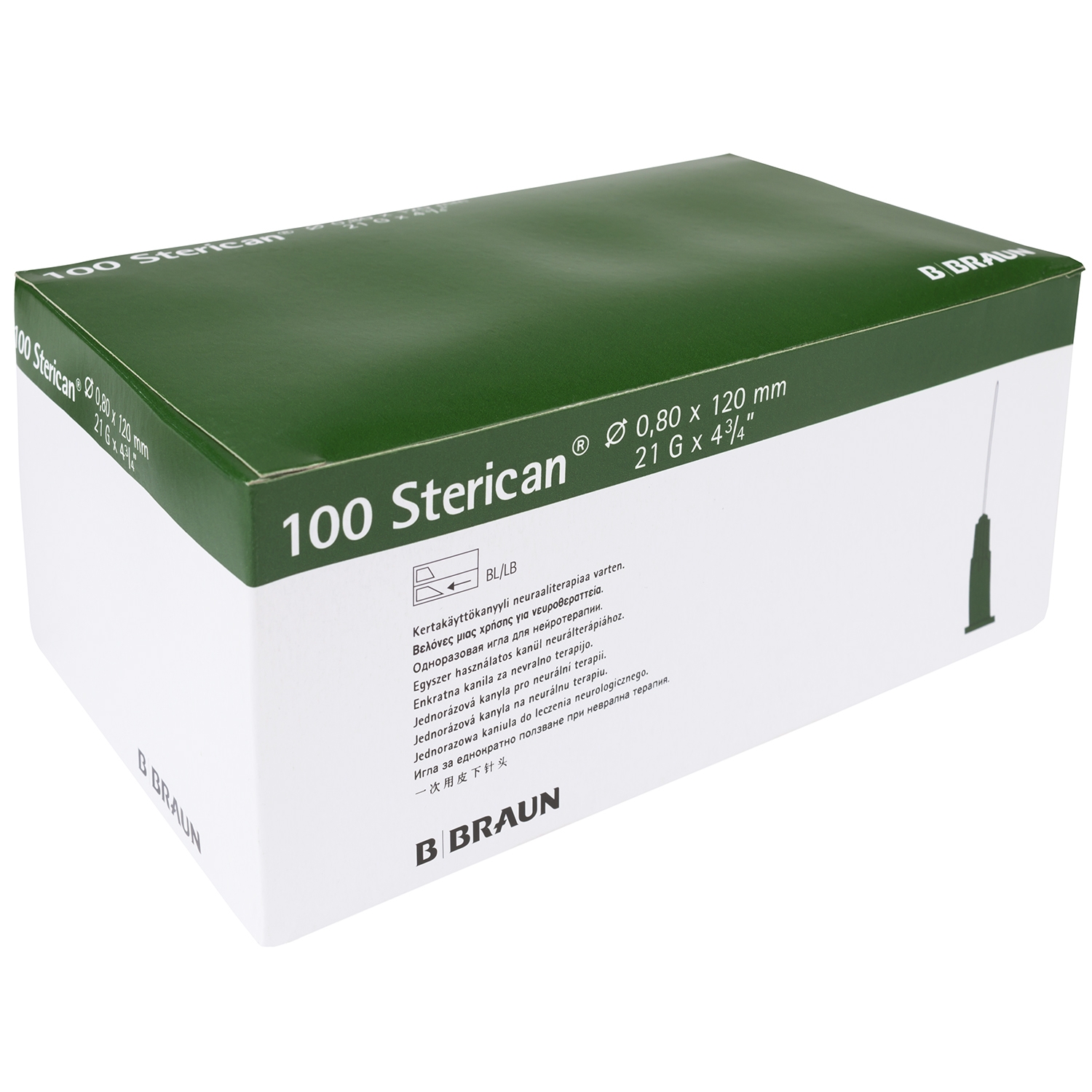 Sterican naald 21 G x 120 mm - groen (100 st)