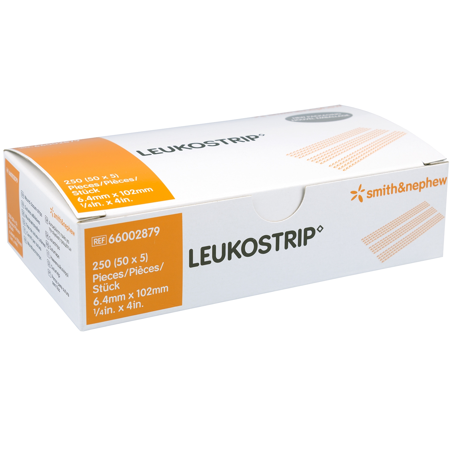 Leukostrip steriel - 6,4 x 102 mm - wit (50 x 5 strips)